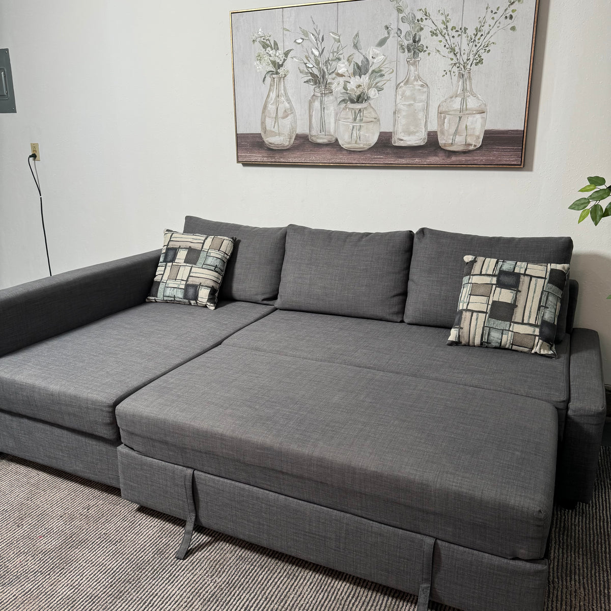 Ikea Friheten Gray Sleeper Sectional with Storage