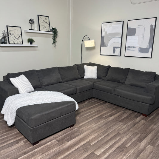 Living Spaces Dark Gray U Shaped Sectional