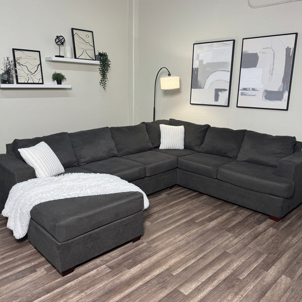 Living Spaces Dark Gray U Shaped Sectional