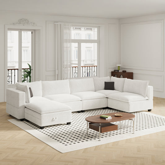 New In Box Cloud Boucle Modular Sectional - 6 Piece