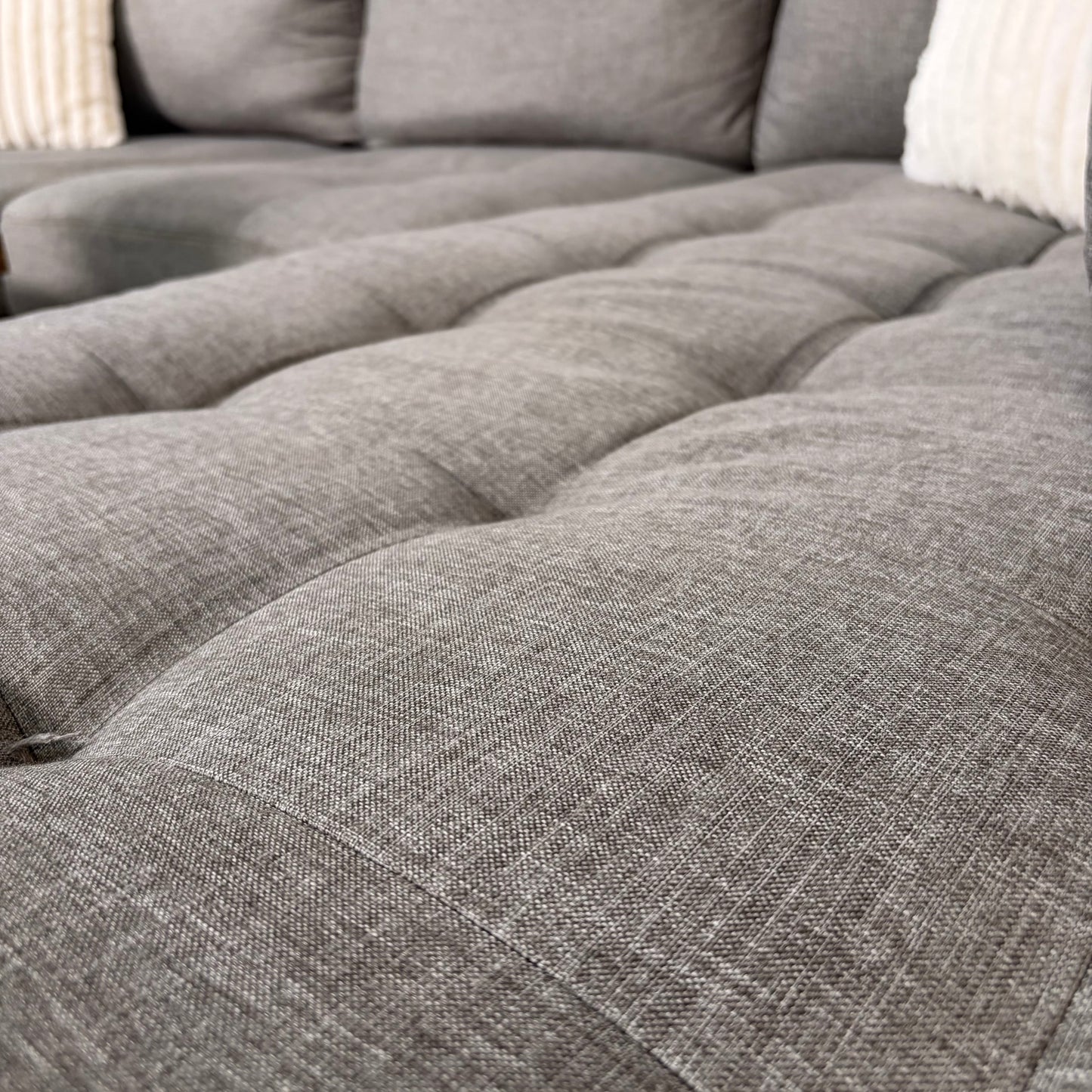 Gray Sectional with Right Facing Chaise