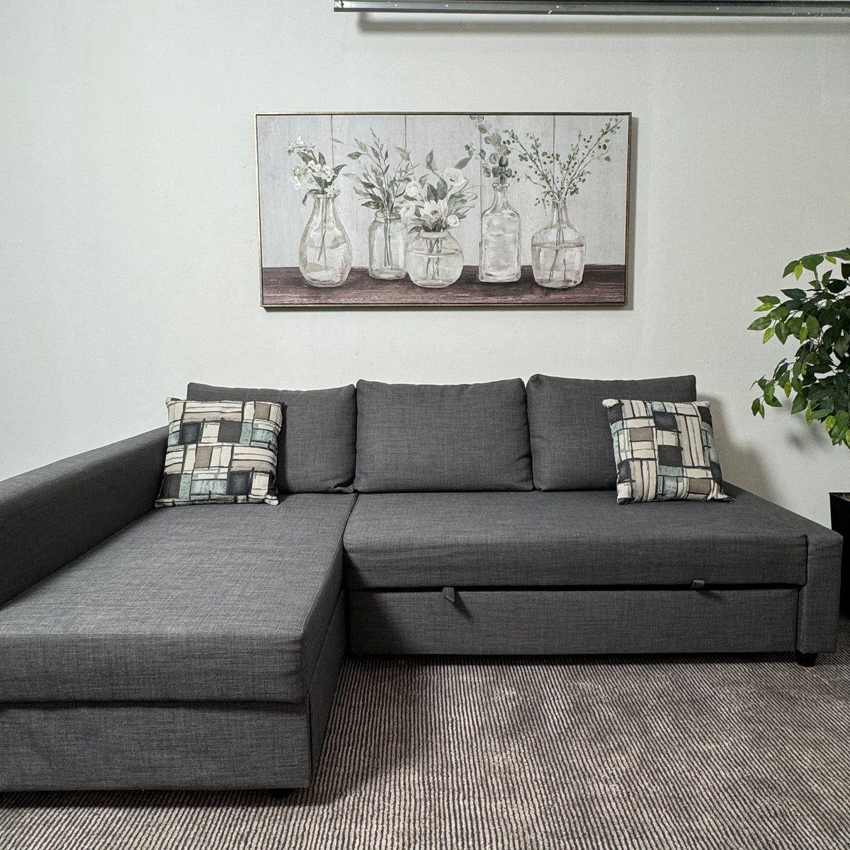 Ikea Friheten Gray Sleeper Sectional with Storage