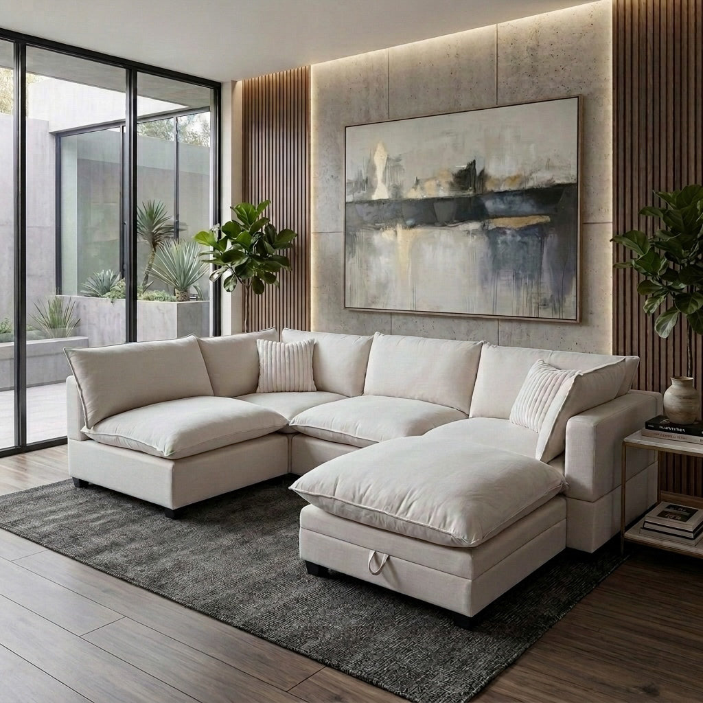 Sonoma Cloud 5-Piece Modular Sectional - Linen Sand