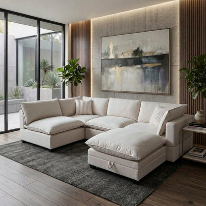 Sonoma Cloud 5-Piece Modular Sectional - Linen Sand