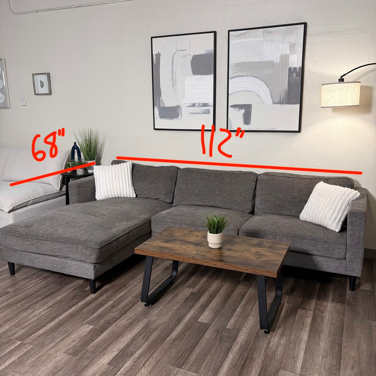 Gray L Shaped Sectional