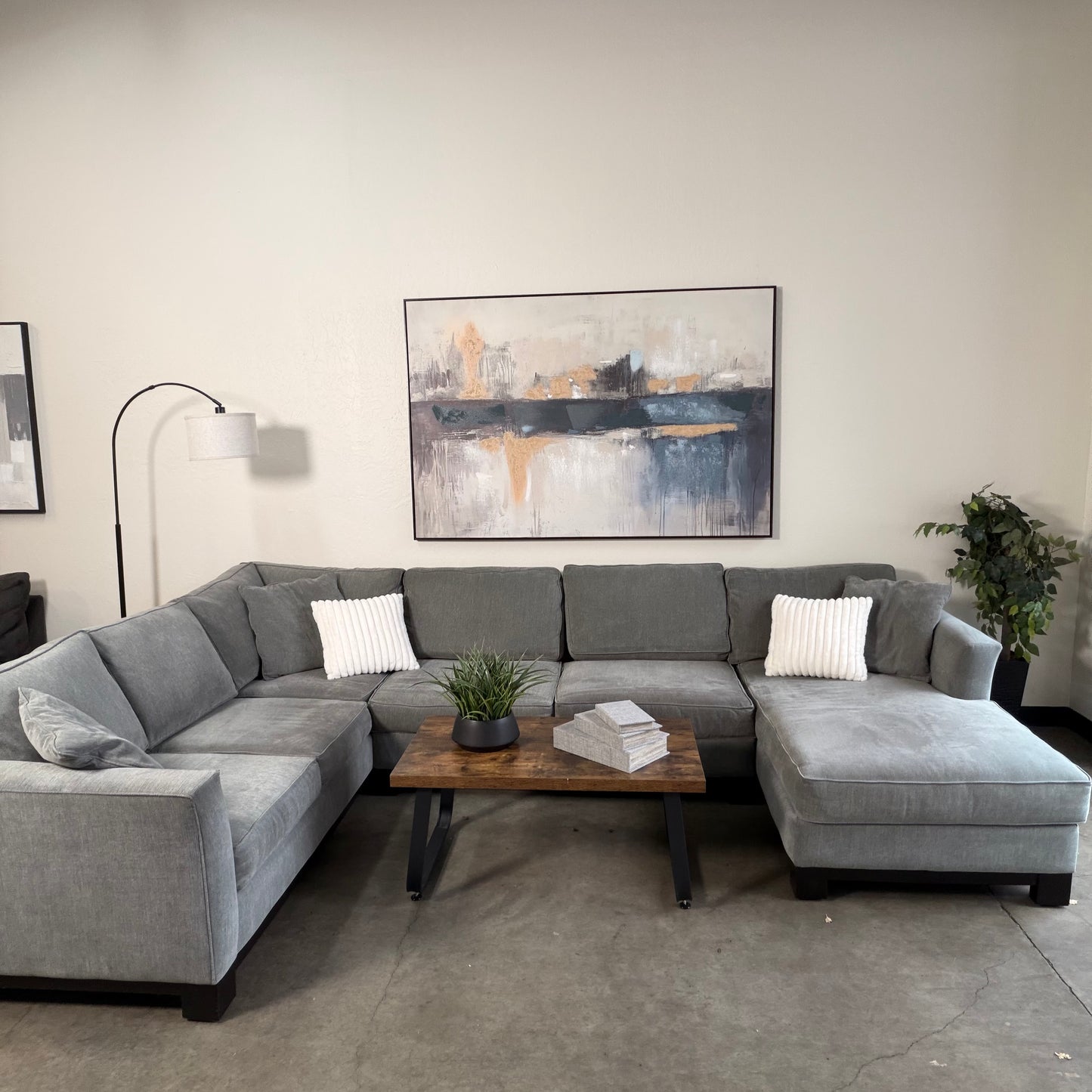 Macys Gray U Shaped Sectional
