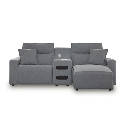 Maverick 3-Piece Dual Power Reclining Sectional with Chaise and Audio Console