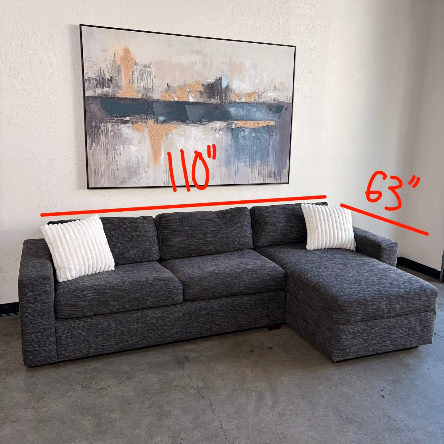 West Elm Sectional with Sleeper and Storage