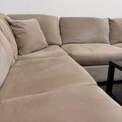 Mocha Beige 3 Piece Oversized U-Shaped Sectional