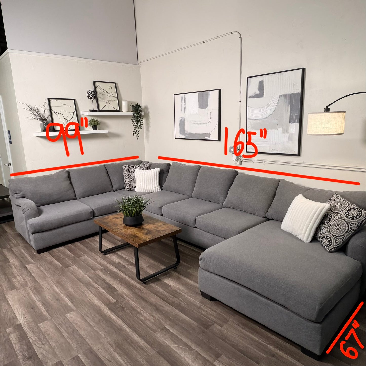 Oversized U Shape Gray Sectional