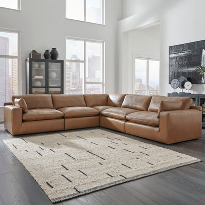 Belvedere 5-Piece Leather Modular Sectional