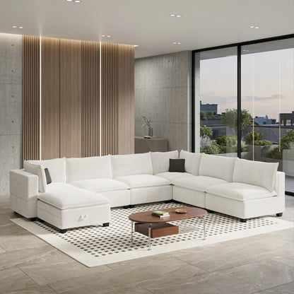 Cloud Boucle Modular Sectional - 7 Piece