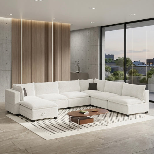 Cloud Boucle Modular Sectional - 7 Piece