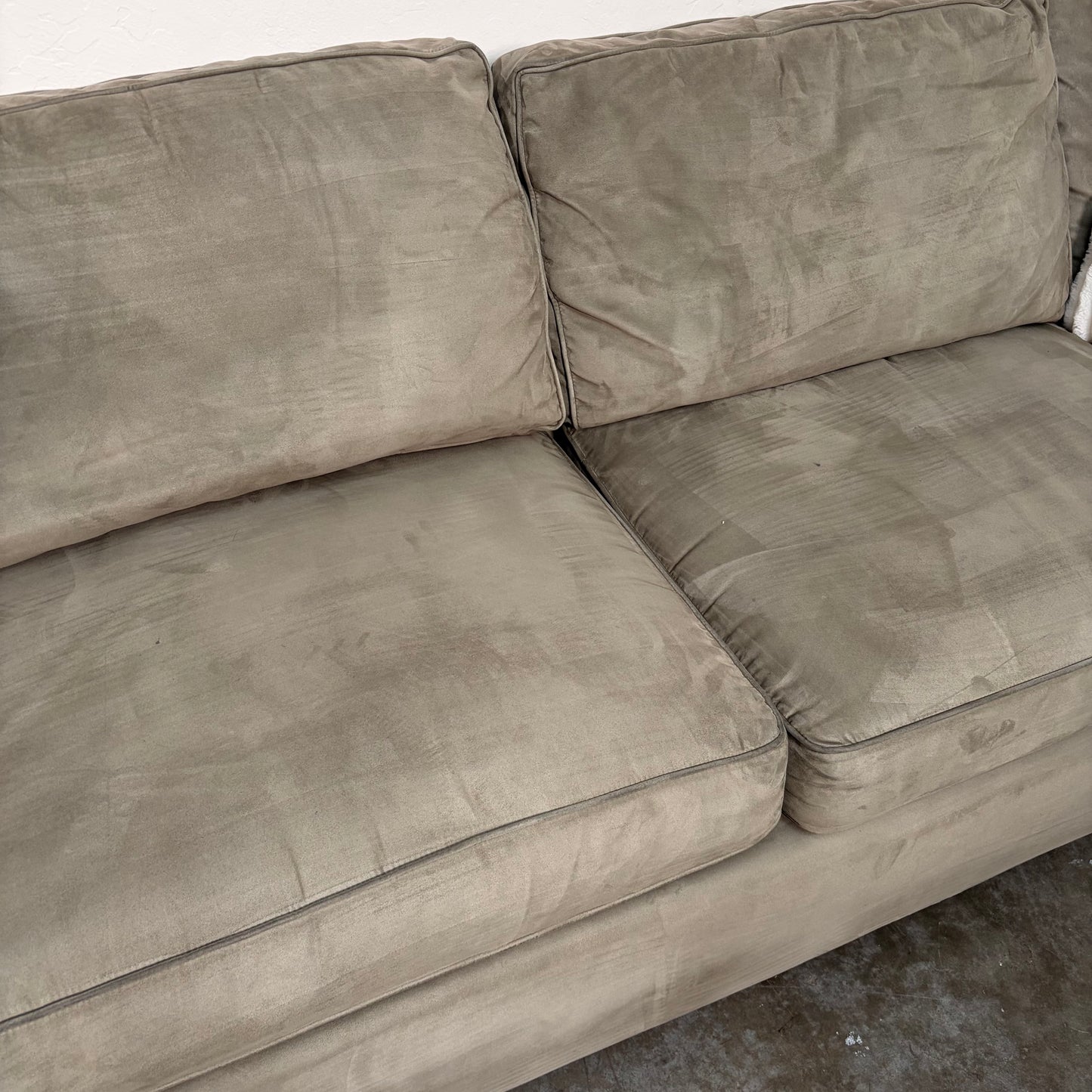 Tan Microfiber U Shaped Sectional