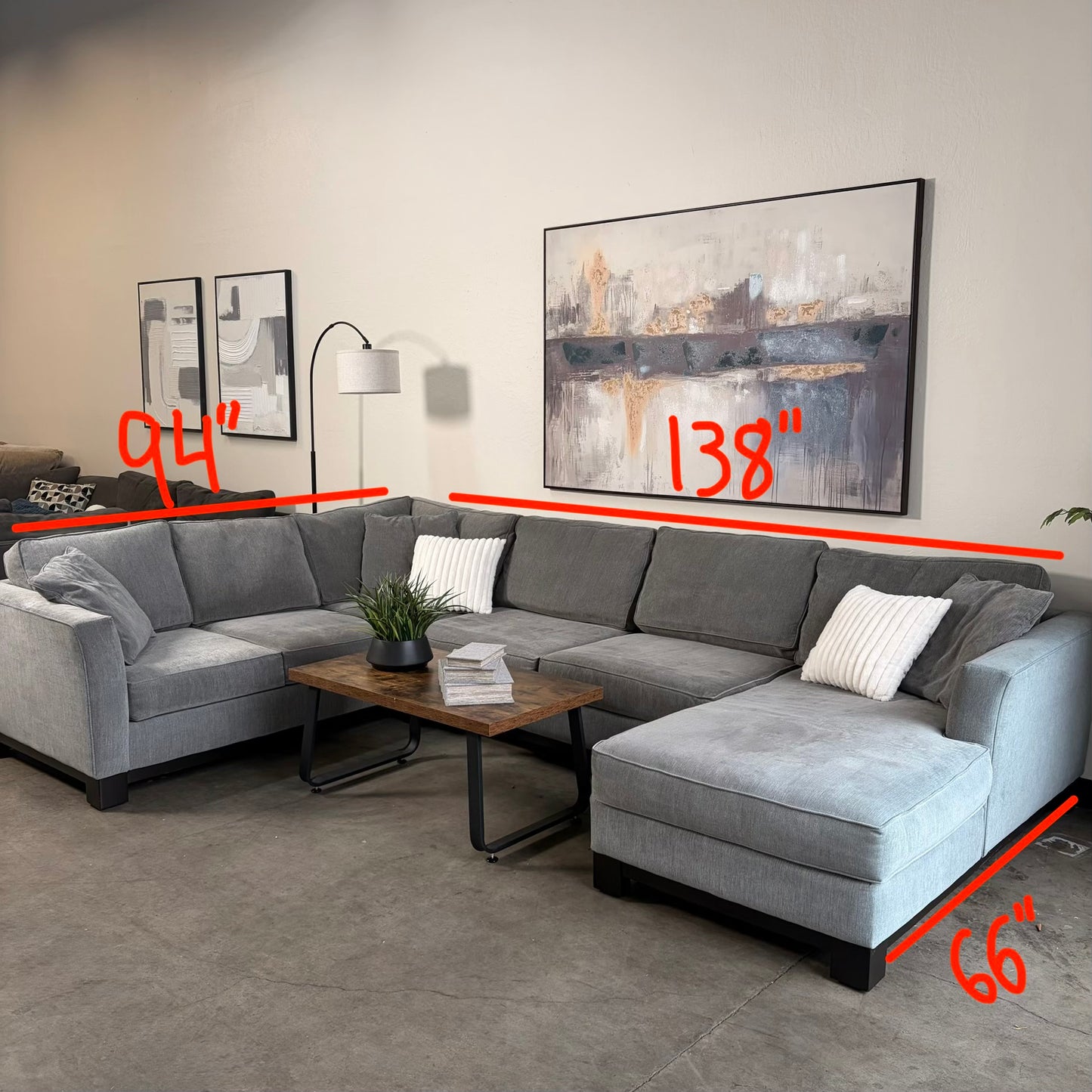 Macys Gray U Shaped Sectional