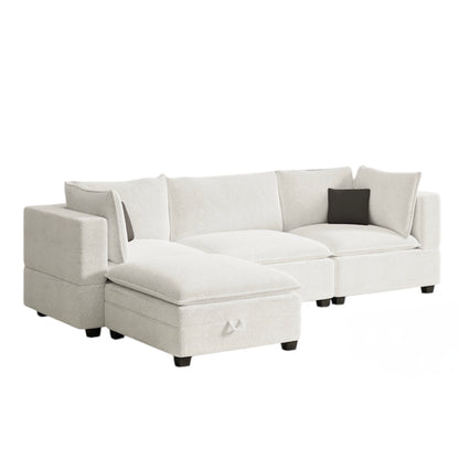 New In Box Cloud Boucle Modular Sectional - 4 Piece