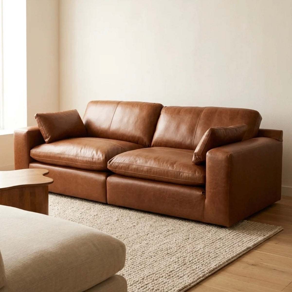 Belvedere 2-Piece Leather Modular Loveseat