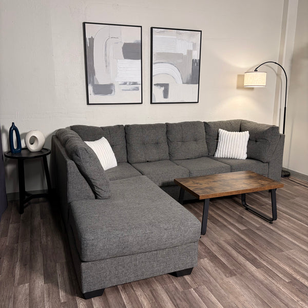 Living Spaces Gray L Shaped Sectional
