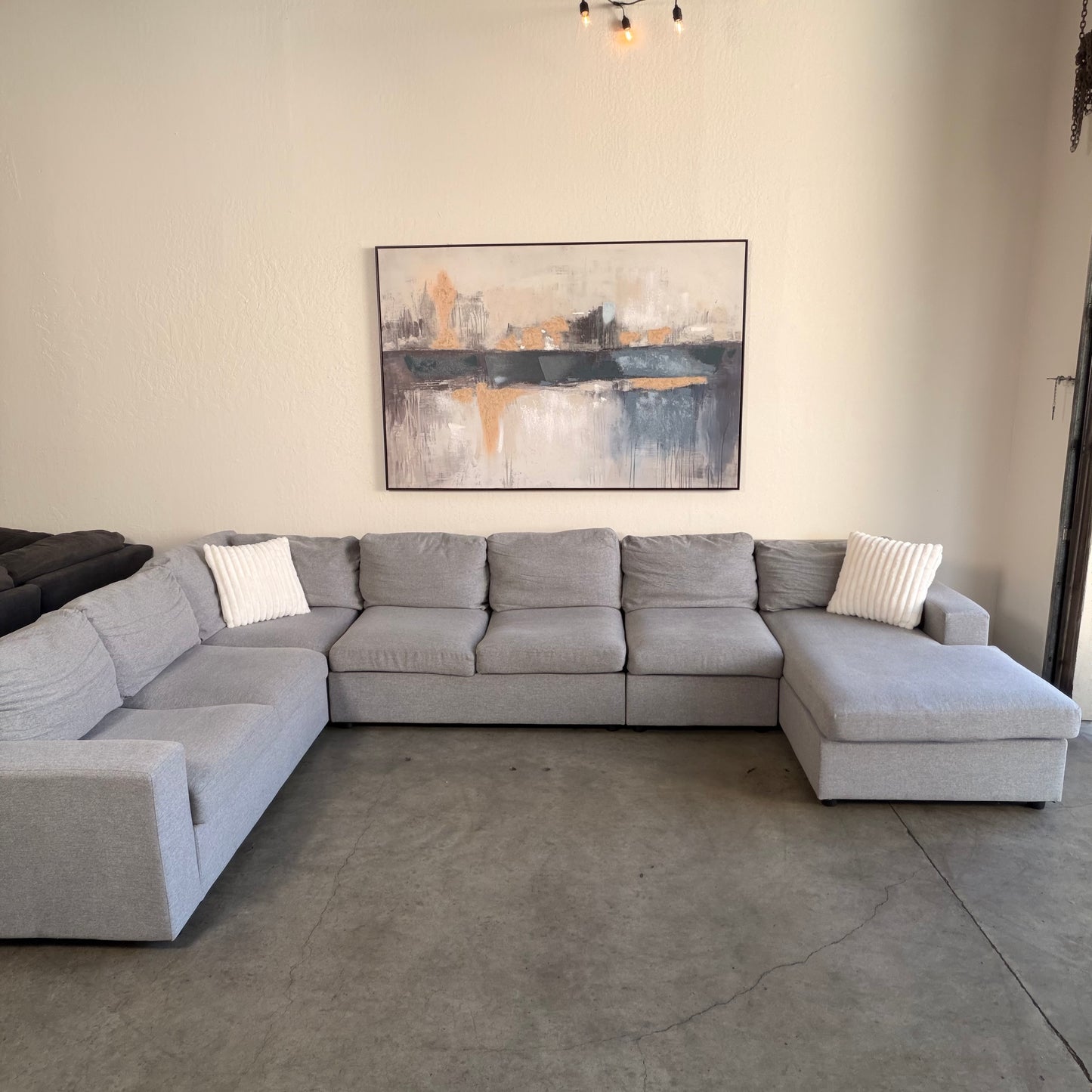 Oversized Gray U Shaped Sectional