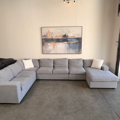 Oversized Gray U Shaped Sectional