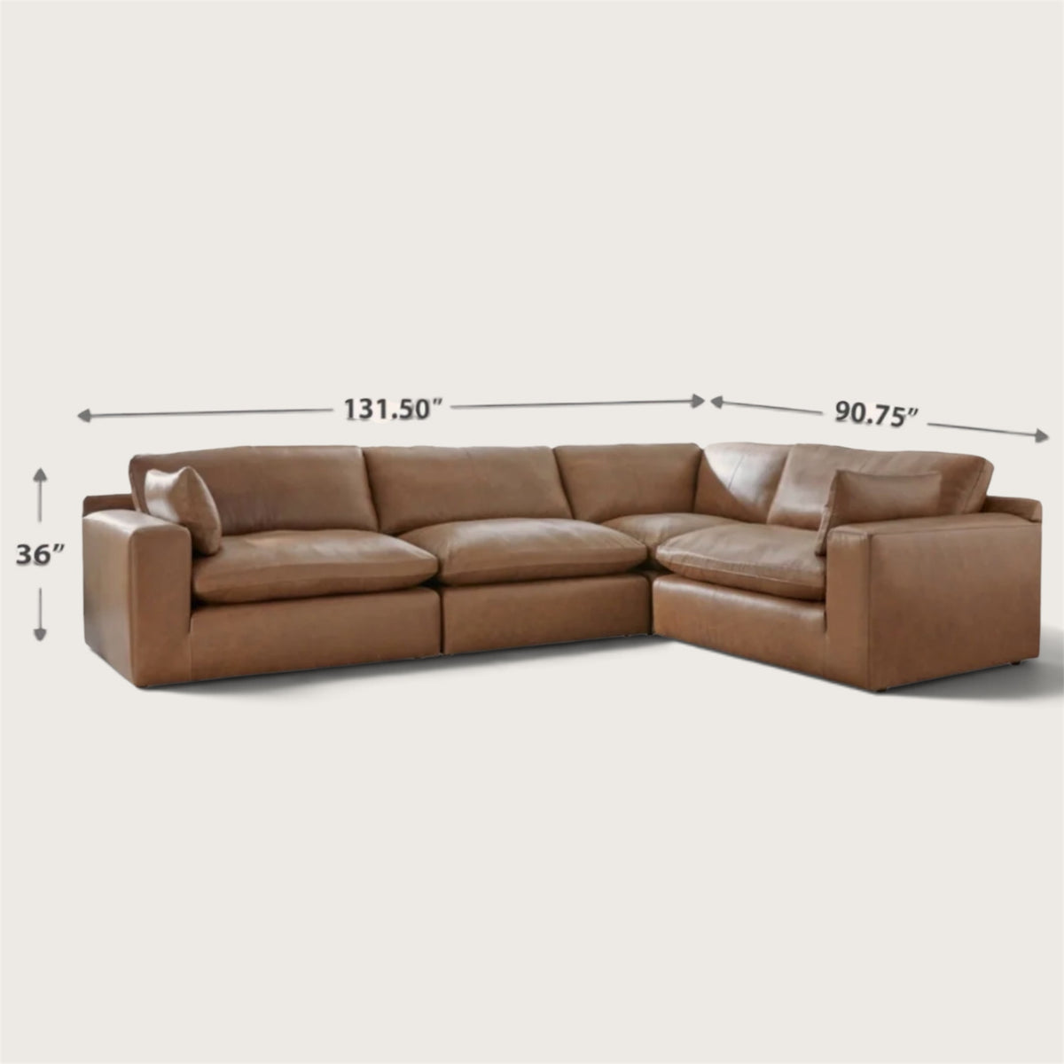 Belvedere 4-Piece Leather Modular Sectional