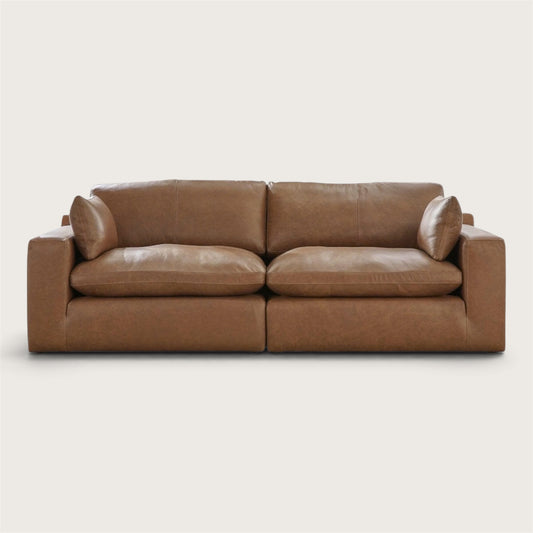 Belvedere 2-Piece Leather Modular Loveseat
