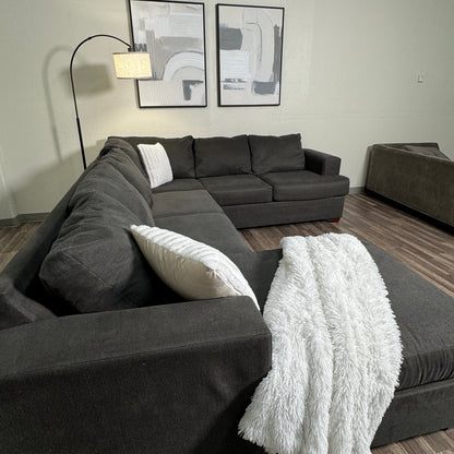 Living Spaces Dark Gray U Shaped Sectional