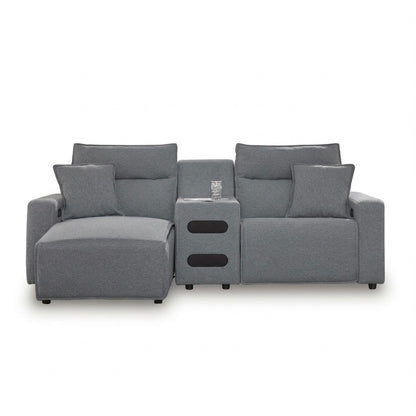 Maverick 3-Piece Dual Power Reclining Sectional with Chaise and Audio Console