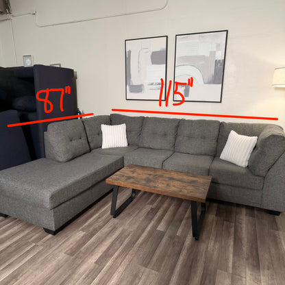 Living Spaces Gray L Shaped Sectional