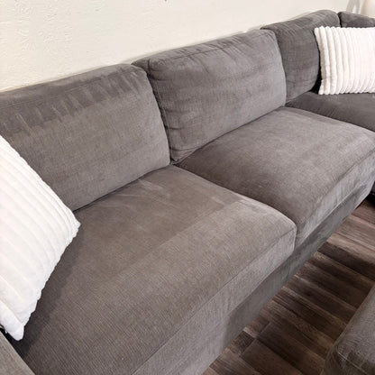Gray Thomasville Sectional with Ottoman