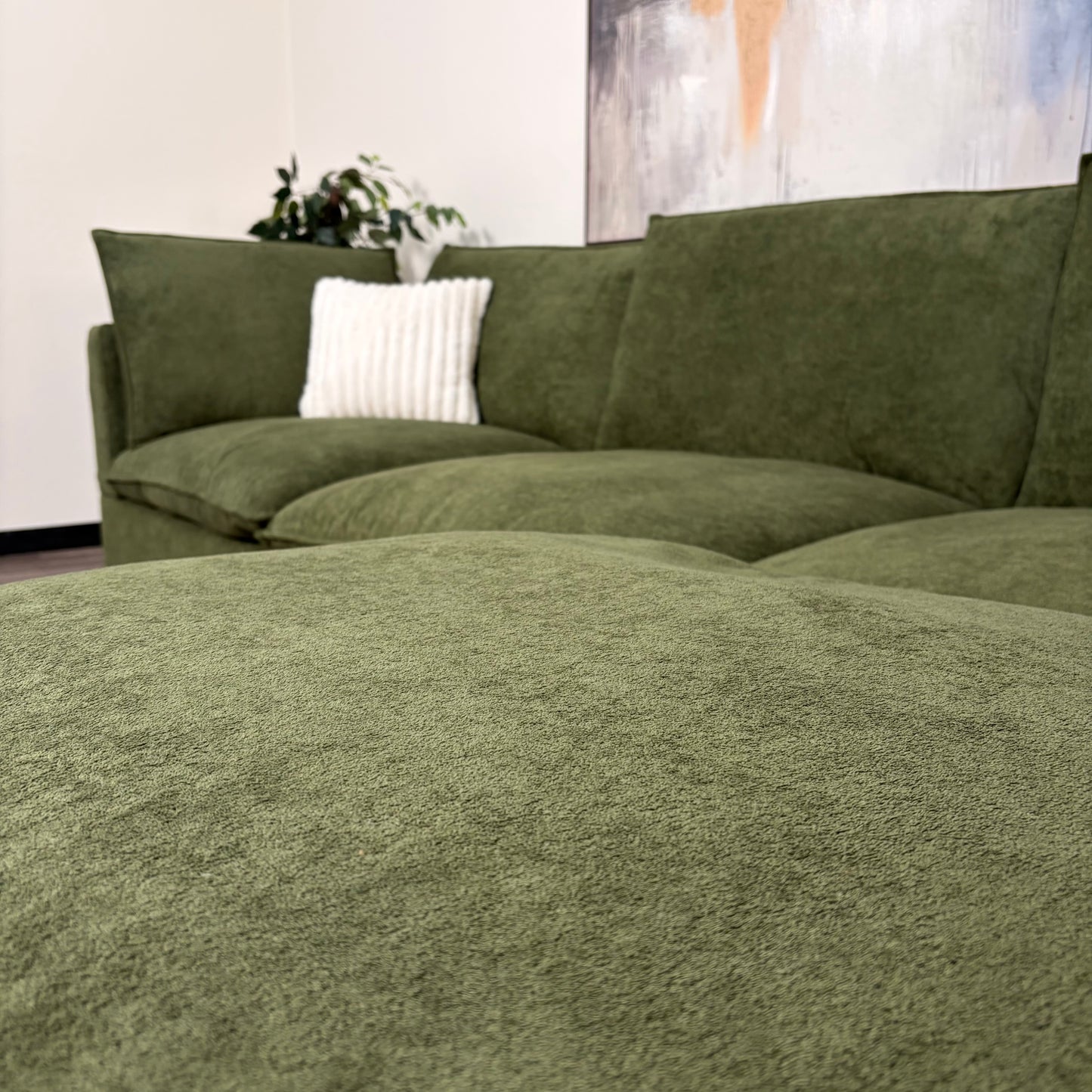 Sonoma Cloud 4-Piece Modular Sectional - Olive Green