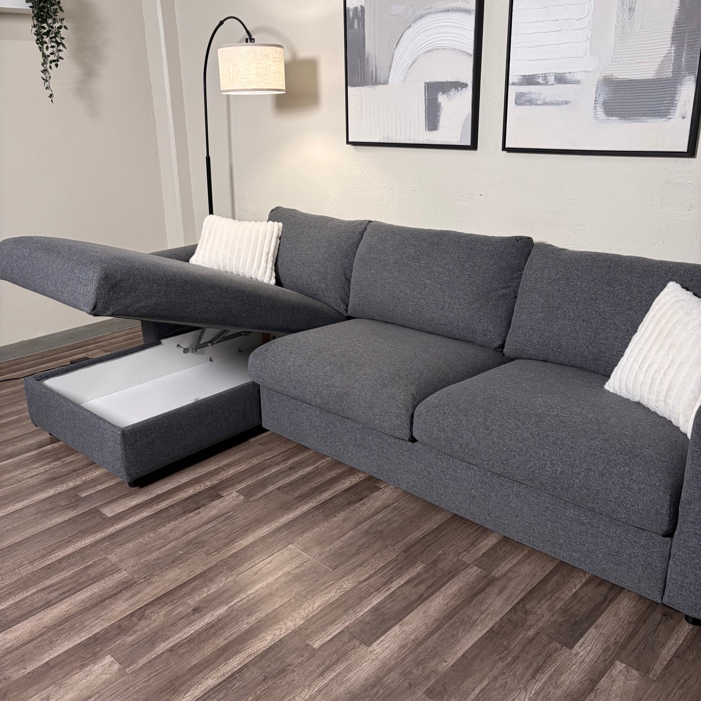 Ikea Finnala Gray Sectional with Storage