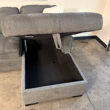 Thomasville Gray Sectional with Sleeper and Storage