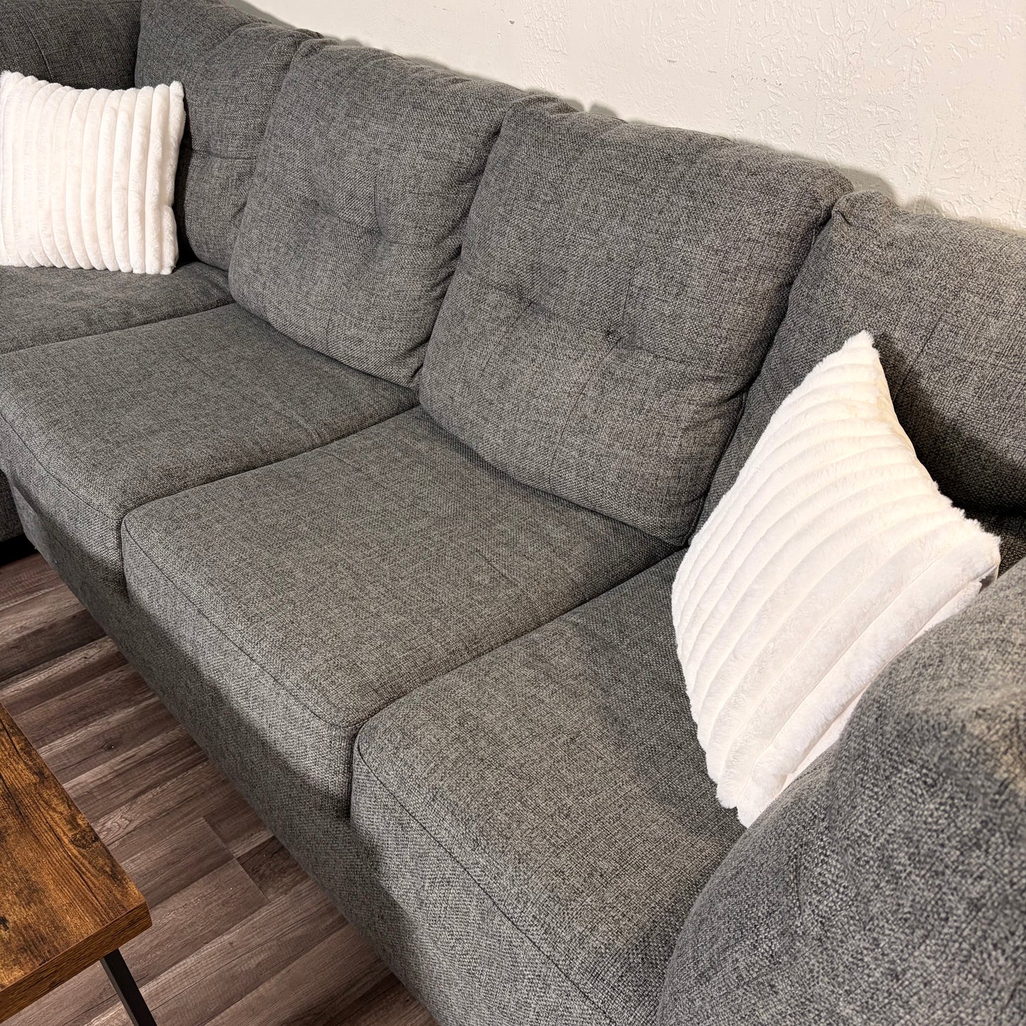 Living Spaces Gray L Shaped Sectional