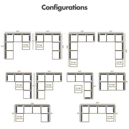 New In Box Cloud Boucle Modular Sectional - 6 Piece