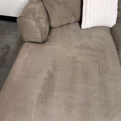 Tan Microfiber U Shaped Sectional