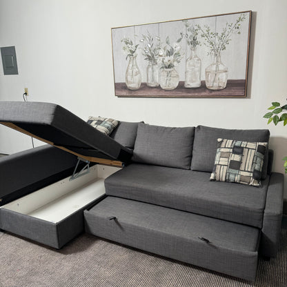 Ikea Friheten Gray Sleeper Sectional with Storage
