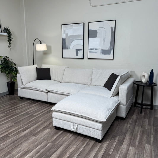 New In Box Cloud Boucle Modular Sectional - 4 Piece