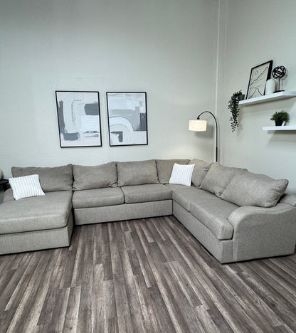 Living Spaces Beige U Shaped Sectional