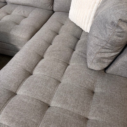 Gray Sectional with Right Facing Chaise