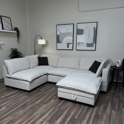 New In Box Cloud Boucle Modular Sectional - 5 Piece
