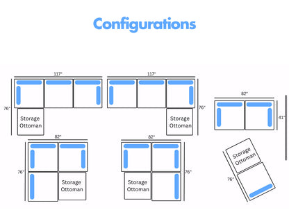 Cloud Boucle Modular Sectional - 4 Piece