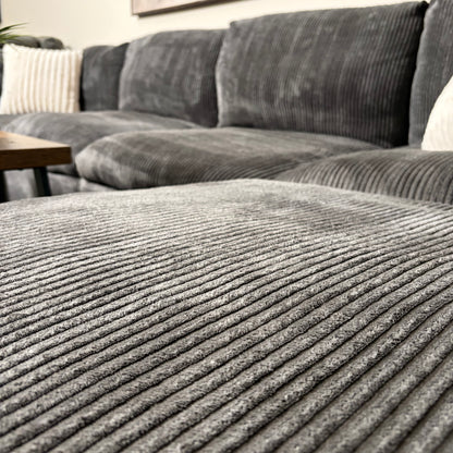Gray Corduroy Modular Sectional