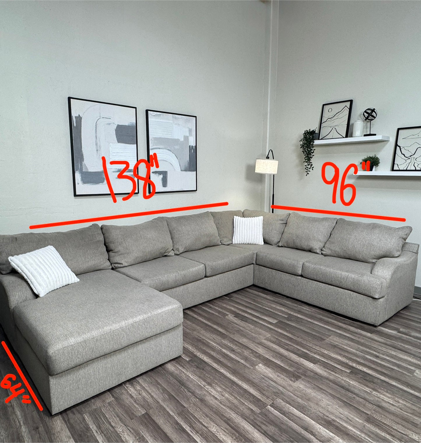 Living Spaces Beige U Shaped Sectional