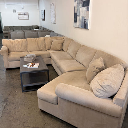 Mocha Beige 3 Piece Oversized U-Shaped Sectional