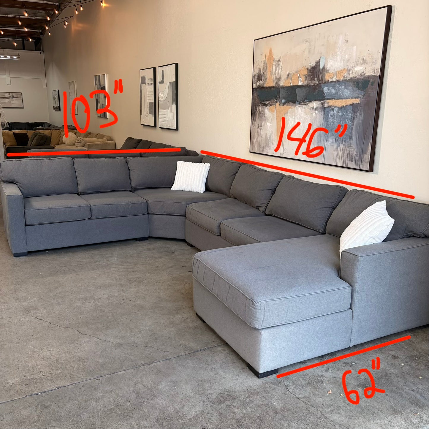 Dark Gray Living Spaces Sectional