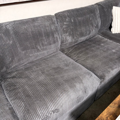 Gray Corduroy Modular Sectional
