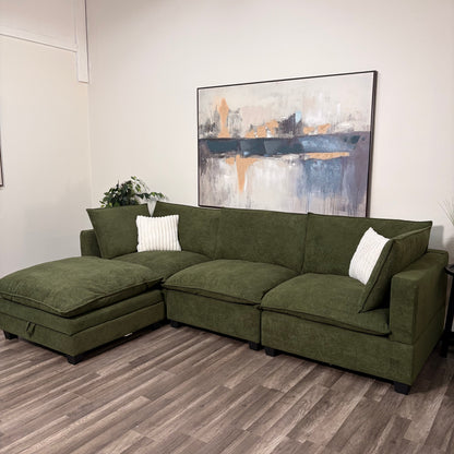Sonoma Cloud 4-Piece Modular Sectional - Olive Green