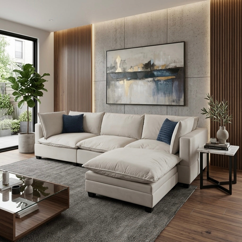 Sonoma Cloud 4-Piece Modular Sectional - Cream