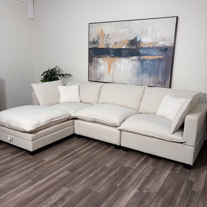 Sonoma Cloud 4-Piece Modular Sectional - Linen Sand